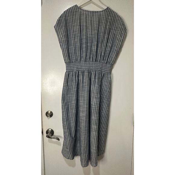 Max Studio Stripe Tie Front Cotton Blend Dress Size XL NWT Side Pockets Beachy - Picture 11 of 15